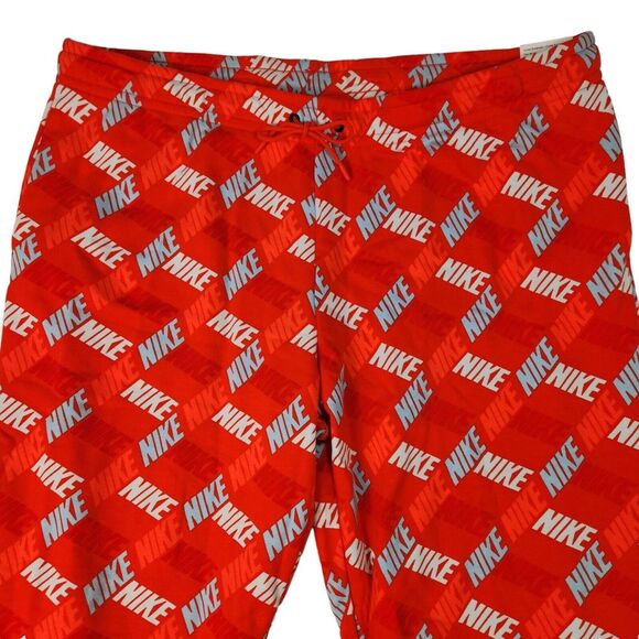 Nike Jogger Sweatpants Womens Size XXL Orange All Over Logo Fleece Lined NEW - Picture 4 of 14
